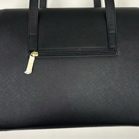 PUCCINI NWT Black Vegan Leather Shoulder Handbag - Picture 7 of 15